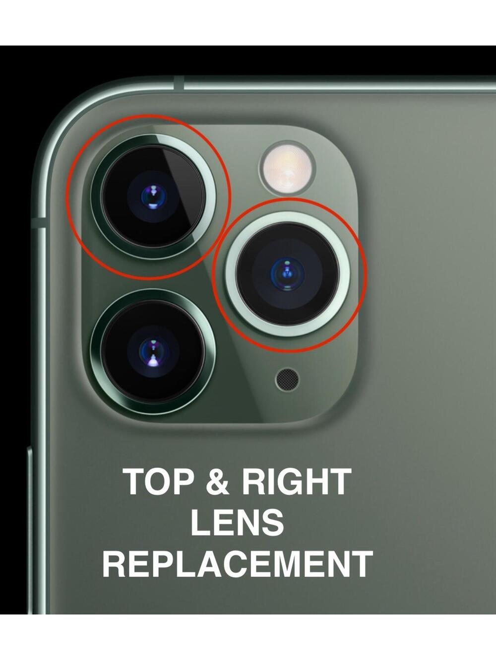 Apple iPhone 11 Pro Max Back Camera Top & Left Camera Lens Replacement